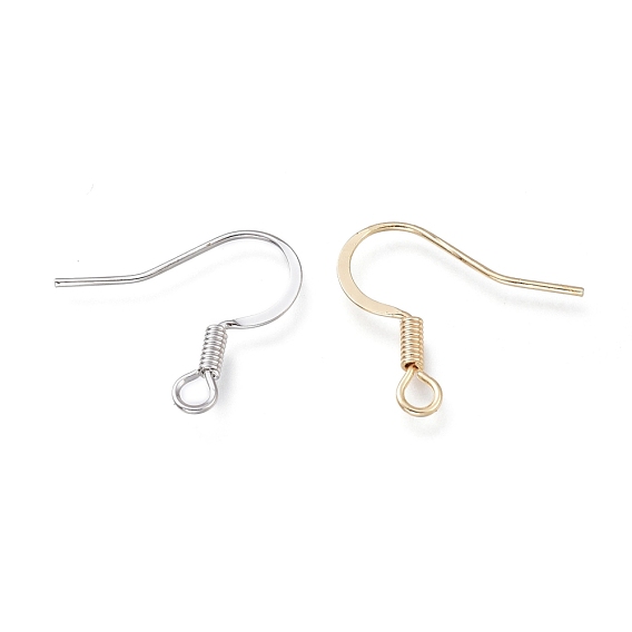 Crochets d'oreille en laiton, avec boucle horizontale, fil d'oreille, plaqué longue durée