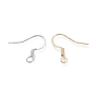 Brass Earring Hooks, with Horizontal Loop, Ear Wire, Long-Lasting Plated