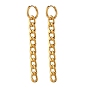 304 Stainless Steel Curb Chain Dangle Huggie Hoop Earrings, Long Chain Tassel Drop Earrings for Women