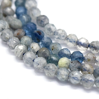 Natural Kyanite/Cyanite/Disthene Beads Strands, Gradient Color, Gradient Style, Round, Faceted