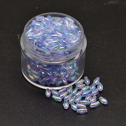 Perles acryliques transparentes écologiques plaquées de riz plaqué couleur ab