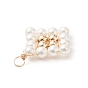 Pendentifs en perles de coquillages, avec les accessoires en laiton, charmes de losange
