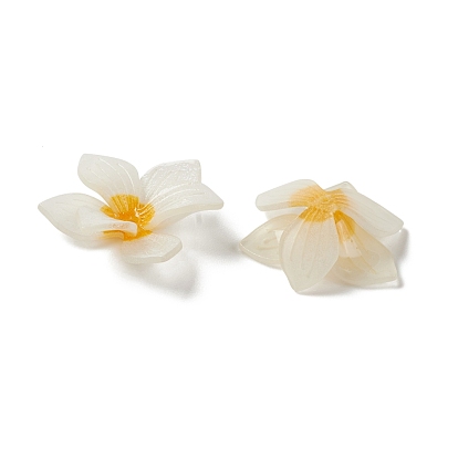 Opaque Resin Bead Caps, Multi-Petal, Flower