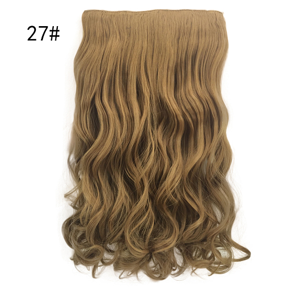 3/4 Full Head Curly Wavy Clips , Synthetic Hair Extensions Hairpieces for Women, Heat Resistant High Temperature Fiber, Long & Curly Hair