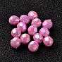 Perles rondes en acrylique poly styrène écologique plaqué couleur ab, facette