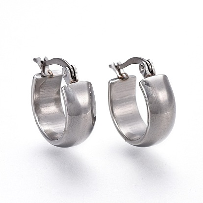 304 Stainless Steel Hoop Earrings, Hypoallergenic Earrings, Ring