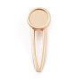 Zinc Alloy Alligator Hair Clip Findings, Cabochon Settings, For DIY Epoxy Resin, DIY Hair Accessories Making, Flat Round