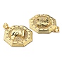 Brass with Cubic Zirconia Pendants, Long-Lasting Plated, Lead Free & Cadmium Free, Octagon with Eagle