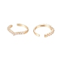 Brass Micro Pave Cubic Zirconia Cuff Earrings