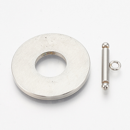 304 Stainless Steel Toggle Clasps, with Enamel, Ring
