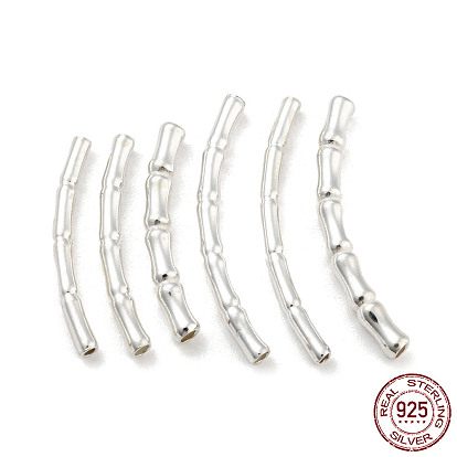 925 Sterling Silver Tube Beads, Bamboo Tube Beads