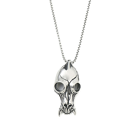 201 Stainless Steel Pendant Necklaces, Skull