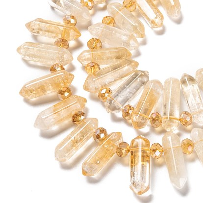 Natural Citrine Beads Strands, Bullet