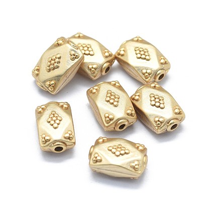 Brass Beads, Long-Lasting Plated, Rectangle