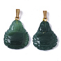 Pendentifs en agate, avec métal plaqué or (livraison aléatoire de matériaux en laiton ou en fer) encliquetables sur les bails, pour bouddhiste, teint, Maitreya