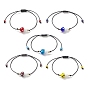 5 pcs 5 bracelets de perles tressées aux champignons de couleur au chalumeau, bracelets empilables réglables pour femmes