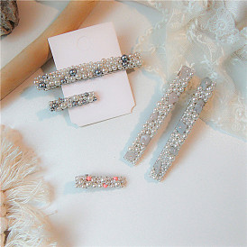 Pasador de pelo de perlas con diamantes de imitación y horquilla: elegante y con estilo