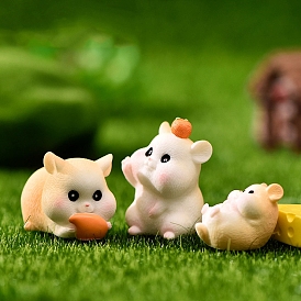 Cute Resin Hamster Figurines, for Dollhouse, Home Display Decoration