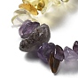 Bracelets extensibles en perles de pierres précieuses naturelles mélangées et de copeaux de verre