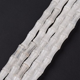 Natural White Jade Beads Strands, Bamboo Stick