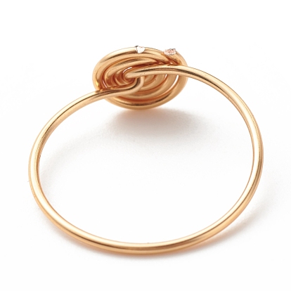 Anillo de dedo de vórtice con envoltura de alambre de cobre para mujer