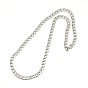 304 Stainless Steel Curb Chain/Twisted Chain Necklaces, with Lobster Claw Clasps, 22 inch ~23 inch (589~584mm), 7mm
