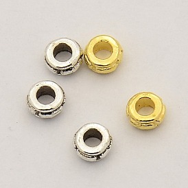 Rondelle Alloy Spacer Beads, 4x2mm, Hole: 1mm
