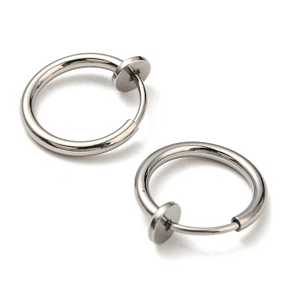 304 Stainless Steel Clip-on Earrings, No Piercing Earrings