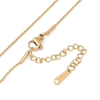 Collier pendentif coeur avec chaînes de corde torsadées, placage ionique (ip) 304 bijoux en acier inoxydable pour femmes
