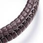 Adjustable PU Leather Cord Bracelets, Braided
