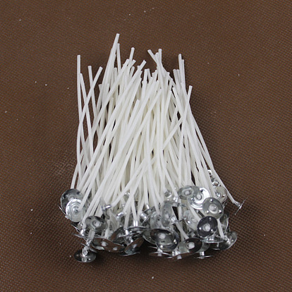 Mechas con núcleo de algodón preencerado, con lengüetas de soporte de metal, para hacer velas de bricolaje