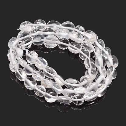 Natural Quartz Crystal Nuggets Beads Strands, Rock Crystal Beads, Tumbled Stone, 5~10x6~7x3~7mm, hole: 1mm, about 14.9 inch ~15.7 inch