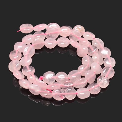 Natural Rose Quartz Nuggets Beads Strands, Tumbled Stone, 5~10x6~7x3~7mm, hole: 1mm, about 14.9 inch ~15.7 inch