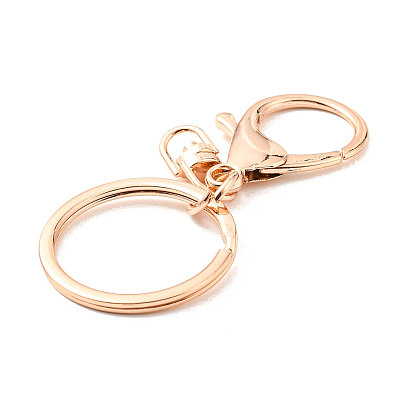 Alloy Swivel Keychain Clasp Findings, with Iron Rings