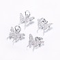 Long-Lasting Plated Brass Micro Pave Cubic Zirconia Charms, Butterfly