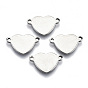 201 Stainless Steel Links Connectors, Stamping Blank Tag, Heart