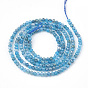 Natural Apatite Beads Strands, Faceted Round
