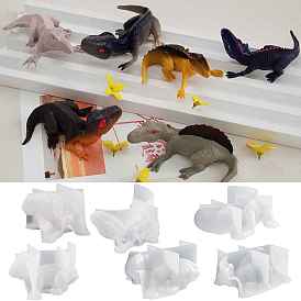 DIY Silicone 3D Dinosaur Figurine Molds, Resin Casting Molds, for UV Resin, Epoxy Resin Craft Making