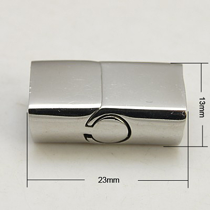 304 магнитные застежки из нержавеющей стали с клеевыми концами, прямоугольные, 23x13x8 мм, отверстие : 11x6 мм