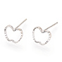 925 Sterling Silver Hollow Apple Stud Earrings, with S925 Stamp
