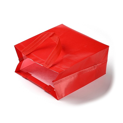 Sacs-cadeaux pliants réutilisables non tissés avec poignée, sac à provisions imperméable portable pour emballage cadeau, rectangle