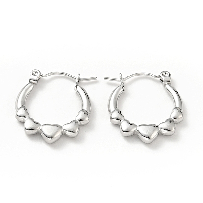 304 Stainless Steel Heart Wrap Hoop Earrings for Women