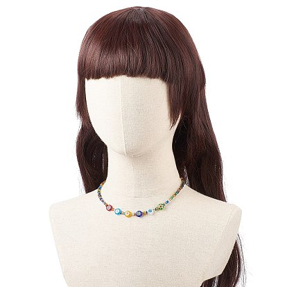Colliers de perles de verre pour femmes, colliers plastrons perles de verre millefiori