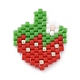 6Pcs 6 Styles Handmade Japanese Seed Beads, Loom Pattern, Strawberry & Avocado & Apple, Mixed Fruit Shapes