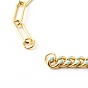 Brass Enamel Chain Bracelet Making, with Curb Chain & Paperclip Chains, Mixed Color