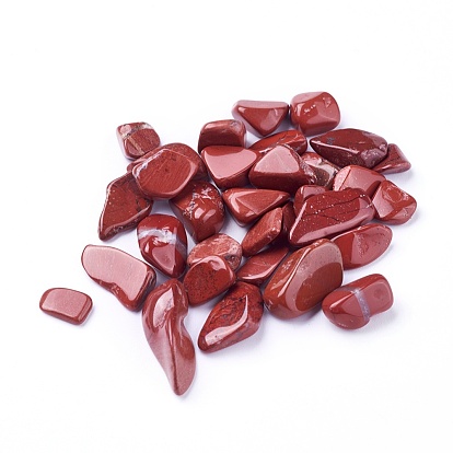 Perles naturelles jaspe rouge, non percé / pas de trou, puces