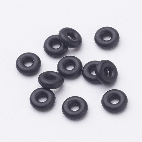 Rubber O Rings, Donut Spacer Beads, Fit European Clip Stopper Beads