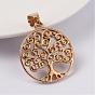 316 Surgical Stainless Steel Pendants, Tree of Life, 35x31x3mm, Hole: 7x12mm