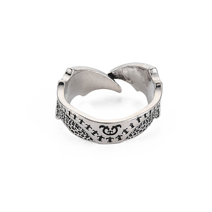 Double Wing Open Cuff Ring, Tibetan Style Alloy Ring for Men Women, Cadmium Free & Lead Free