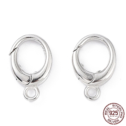925 anillos de puerta de resorte de plata esterlina, oval